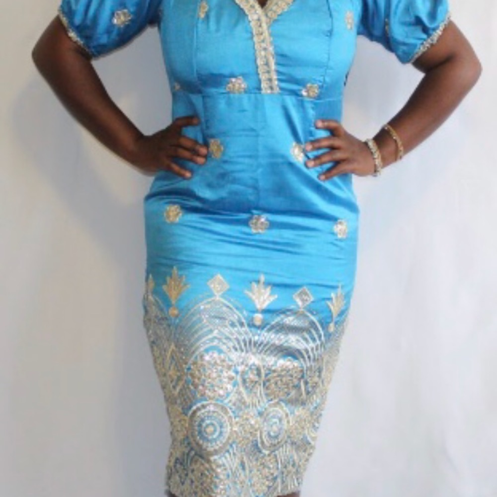 Custom made Ankara/African Print dress ASHOBE - Picture 2 of 2